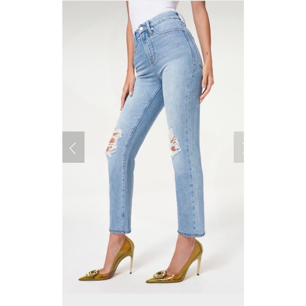 Good American good boy jeans high waisted straight leg size 4/27 0015